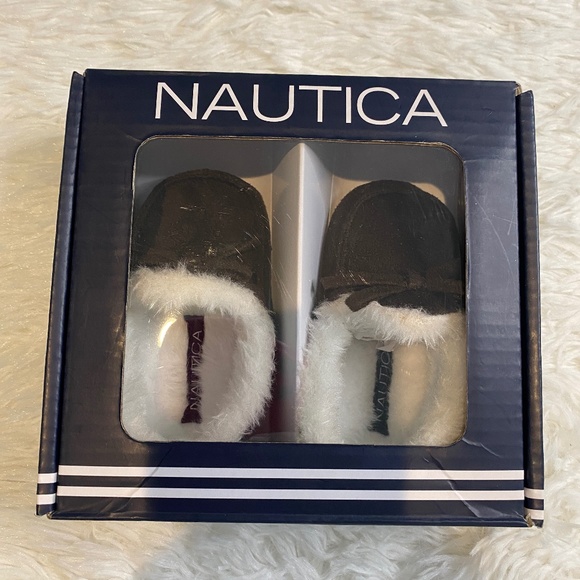 New in Box Baby Nautica Fur Slippers - Picture 1 of 4